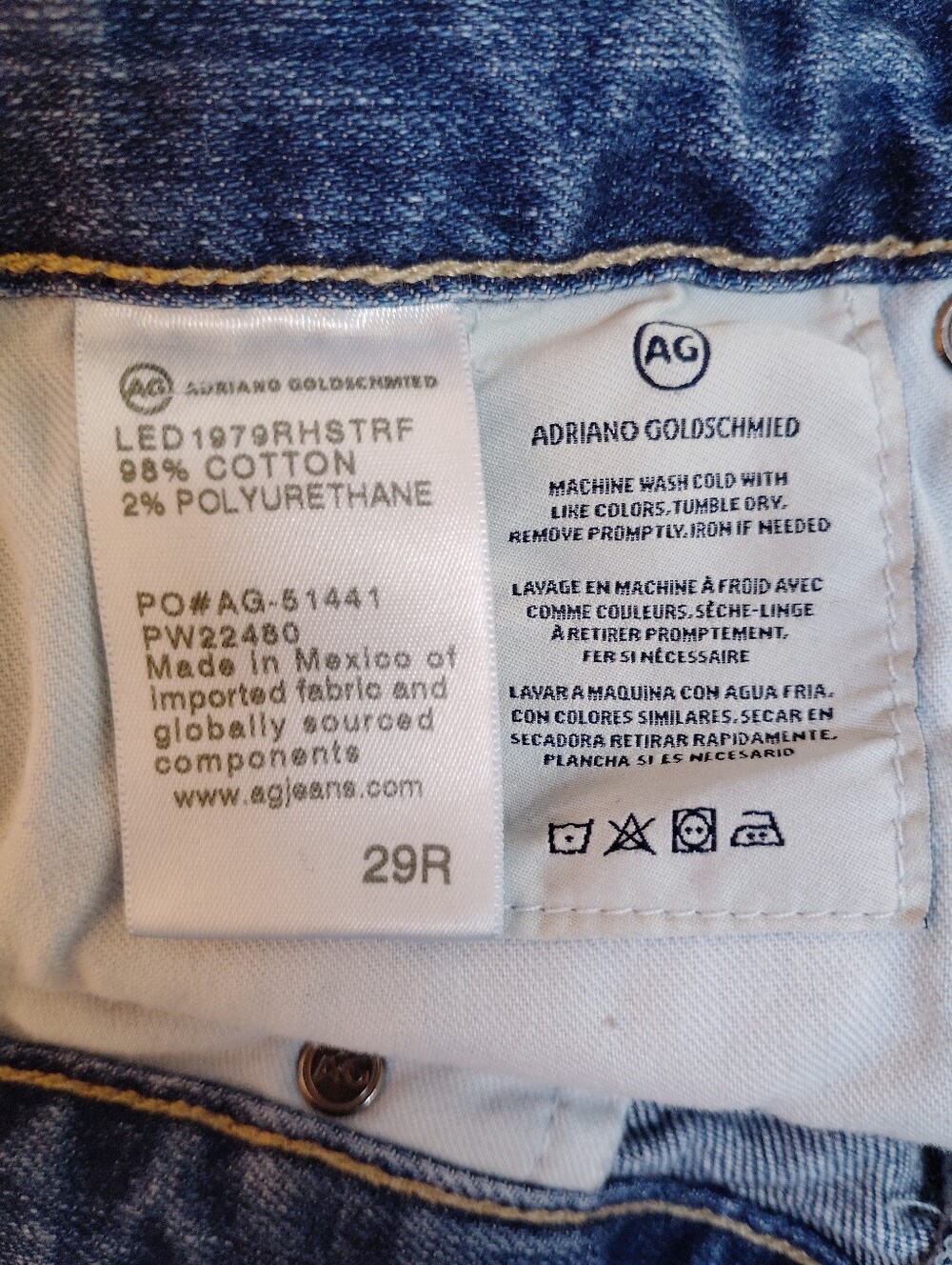 Ag Adriano Goldschmied Women's Straight Jeans in Blue Wash - Picture 3 of 4